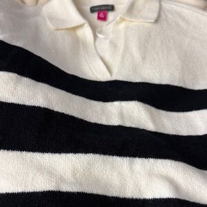 Vince Camuto Wide Stripe Polo Collar Sweater Y2K Size XS